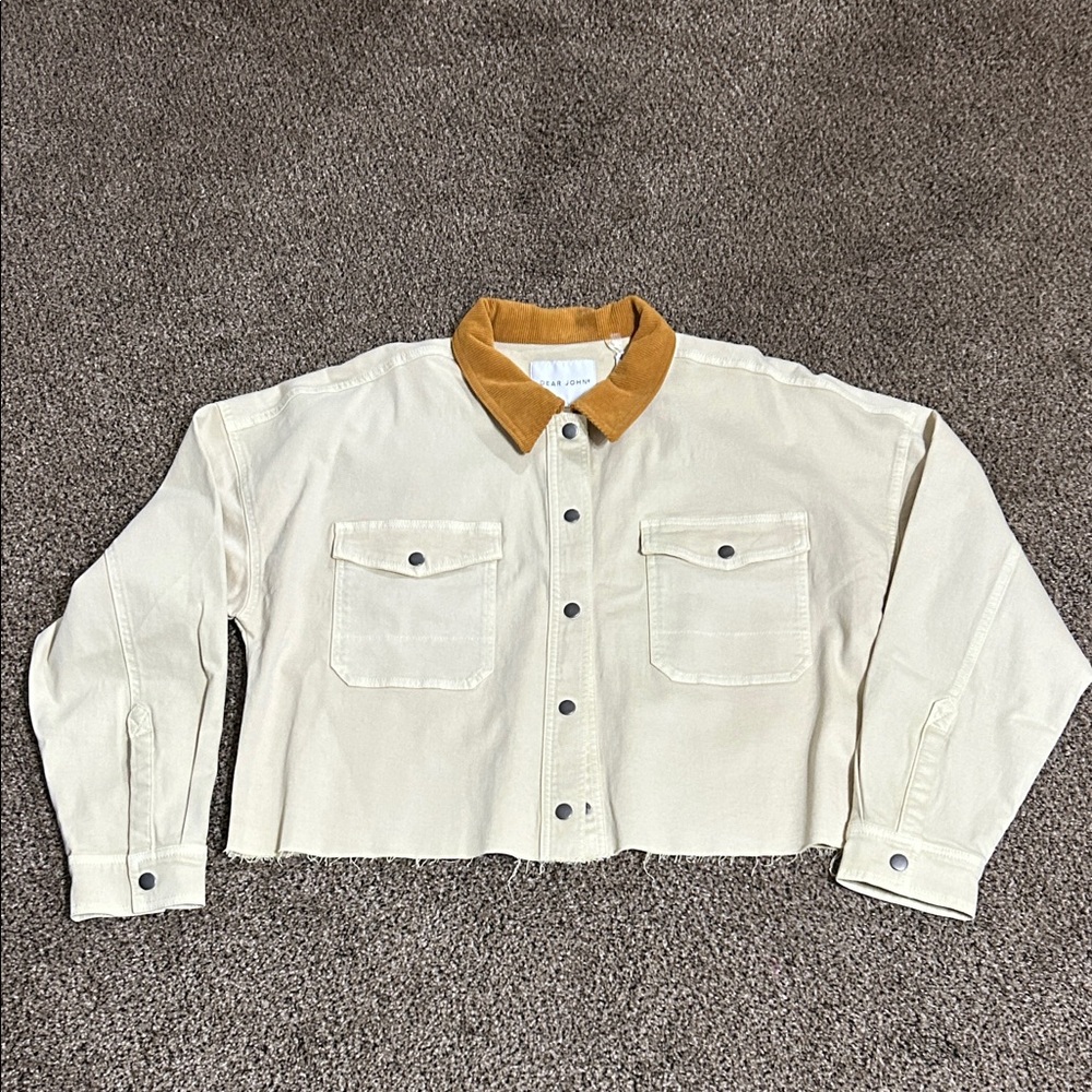 Dear John Cream and Tan Jean Jacket